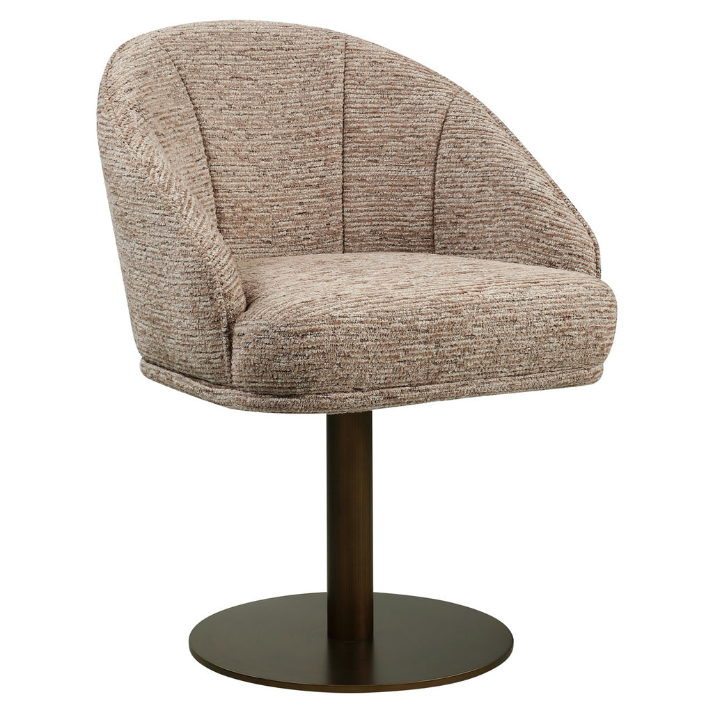 Chaise de salle à manger Beverly mocca linear swivel