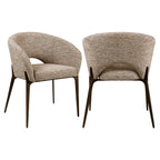 Chaise de salle à manger Kenzi mocca linear fire retardant