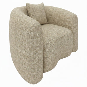 Fauteuil lounge Luxandra sand tweed fire retardant