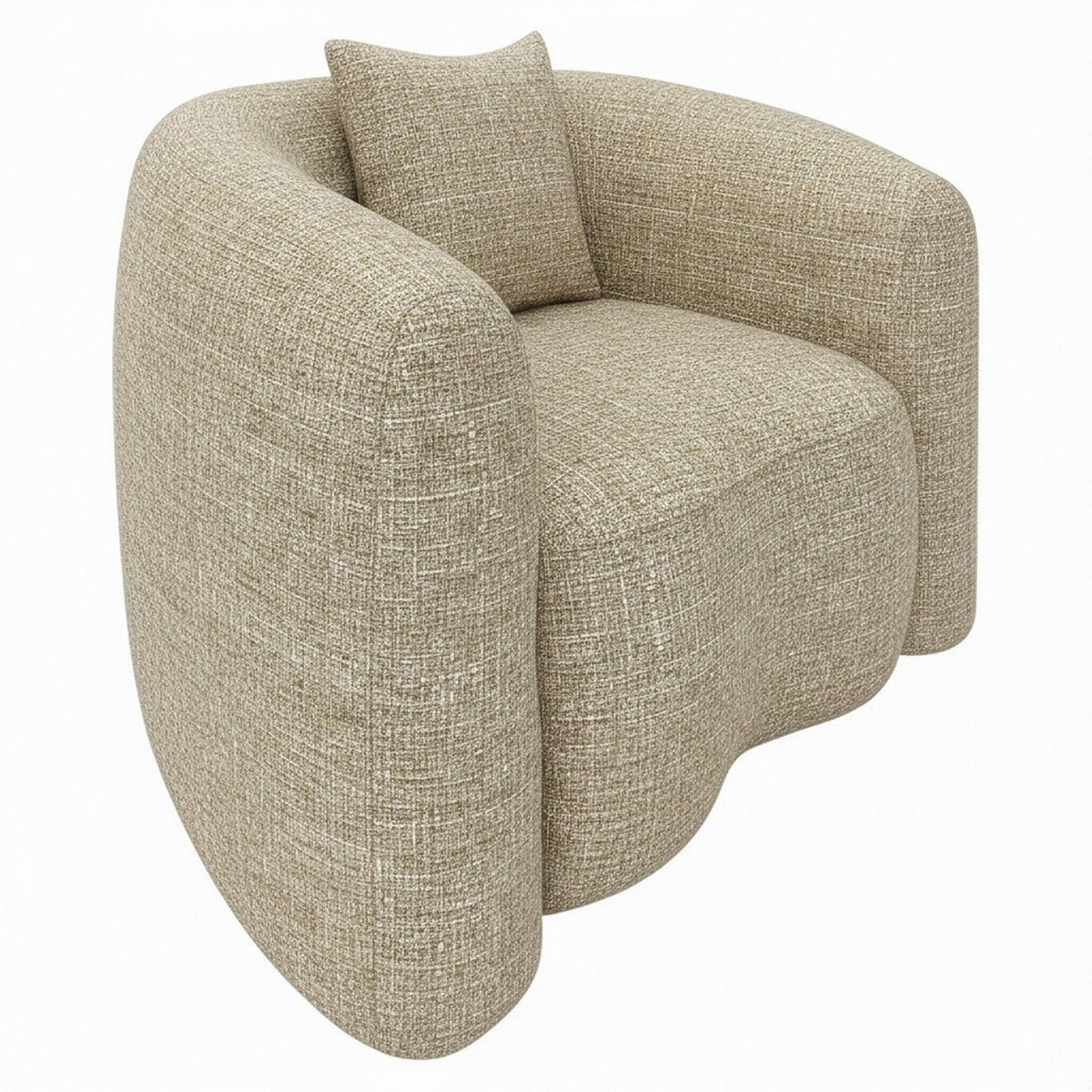 Fauteuil lounge Luxandra sand tweed fire retardant