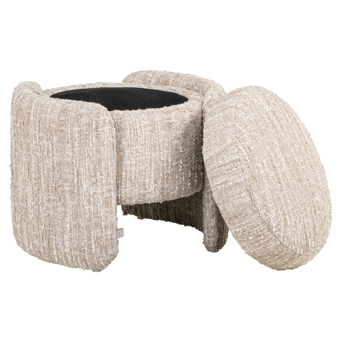 Pouf & repose-pieds Cupid beige angora with storage