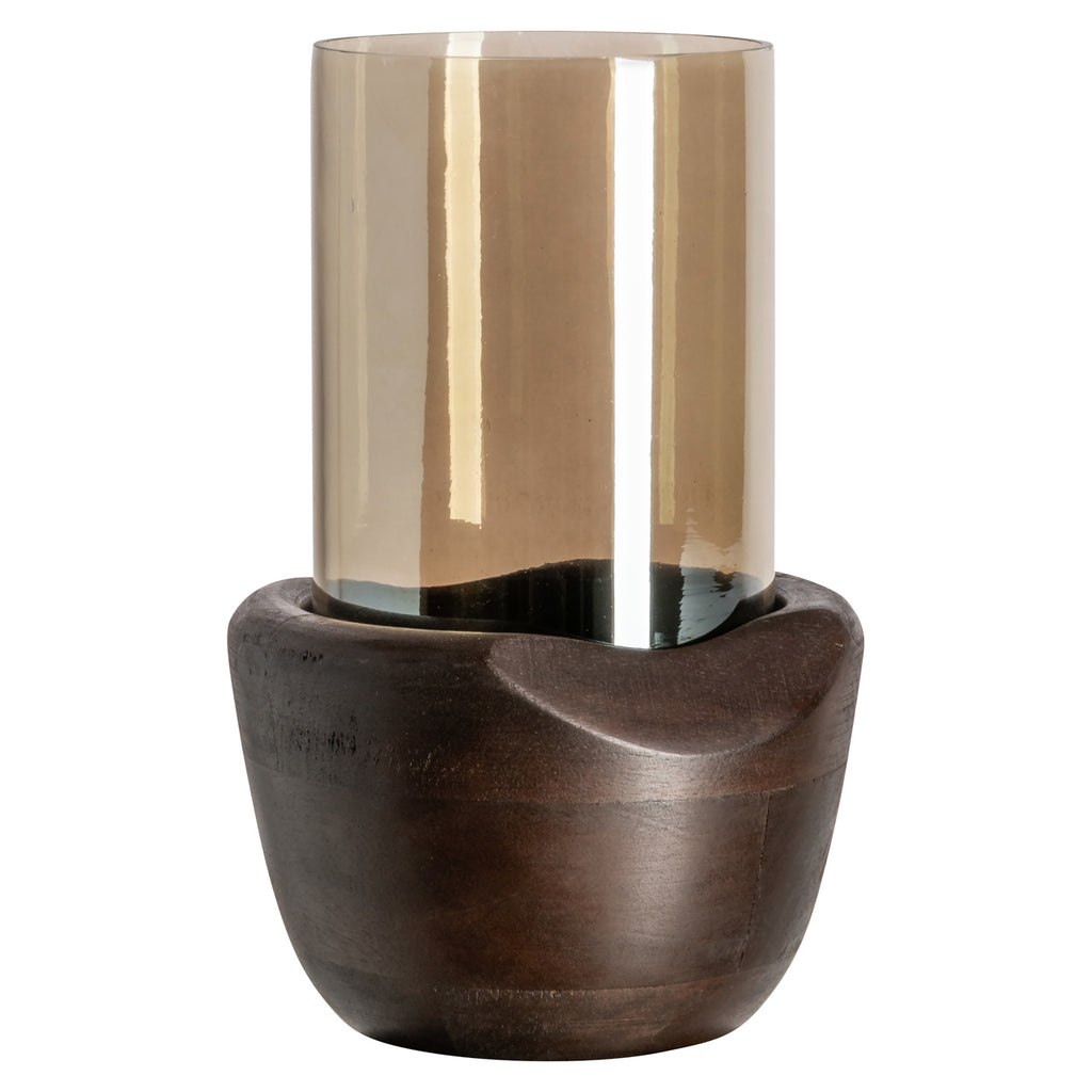 Lampe ouragan Jade walnut small