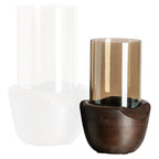 Lampe ouragan Jade walnut small
