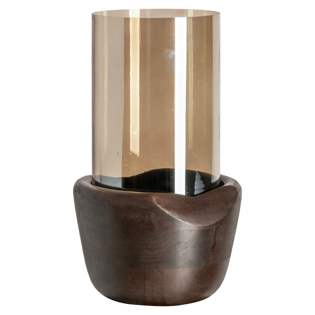 Lampe ouragan Sloane walnut large