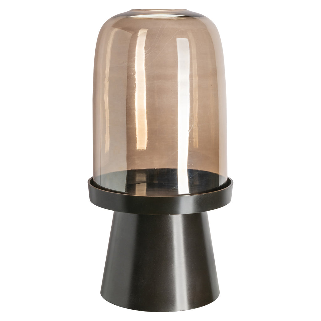 Lampe ouragan Meave walnut large