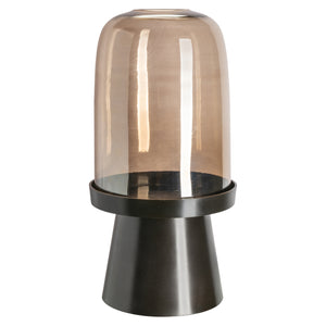 Lampe ouragan Meave walnut large