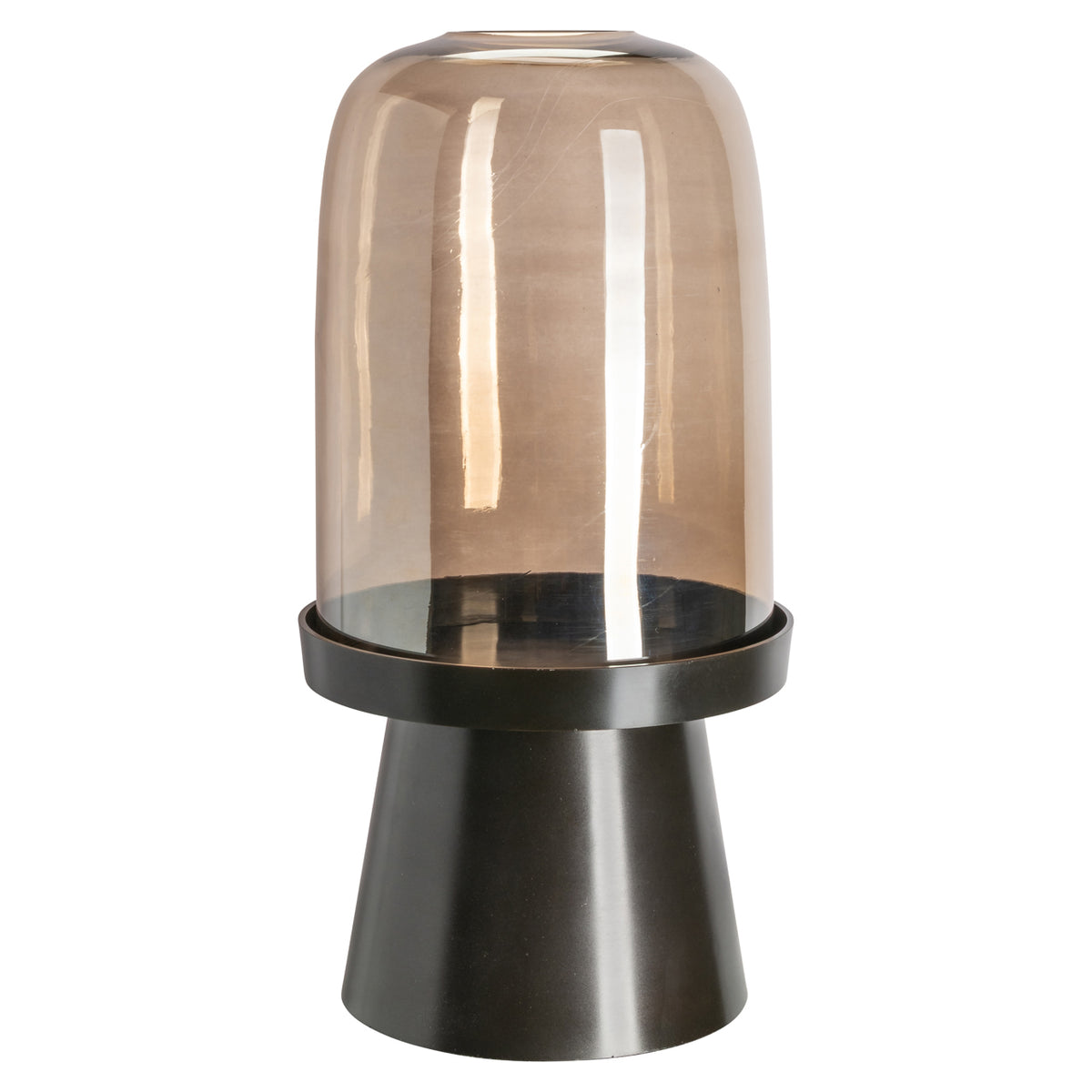 Lampe ouragan Meave walnut large