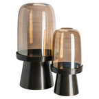 Lampe ouragan Meave walnut large