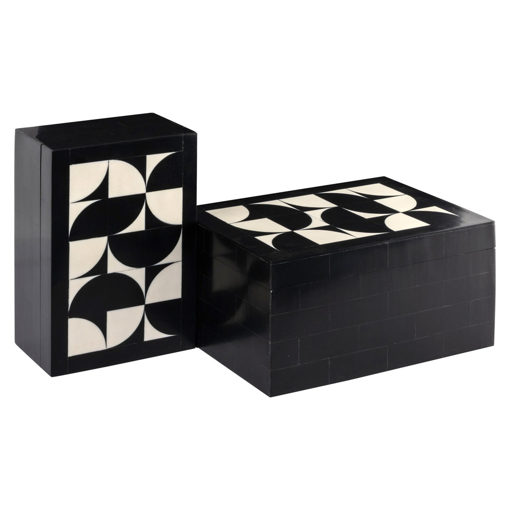 Boîte de rangement Rae black/white (Set of 2)