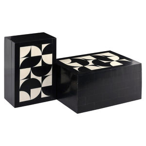 Boîte de rangement Rae black/white (Set of 2)