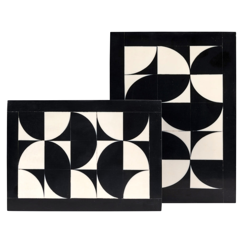 Boîte de rangement Rae black/white (Set of 2)