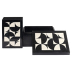 Boîte de rangement Rae black/white (Set of 2)