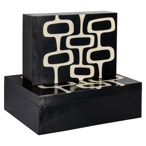 Boîte de rangement Lux black/white (Set of 2)