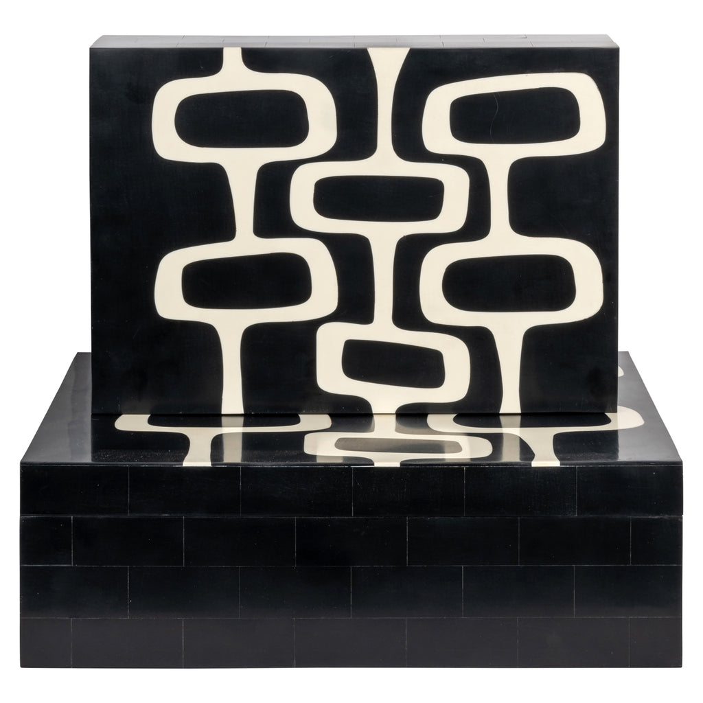 Boîte de rangement Lux black/white (Set of 2)