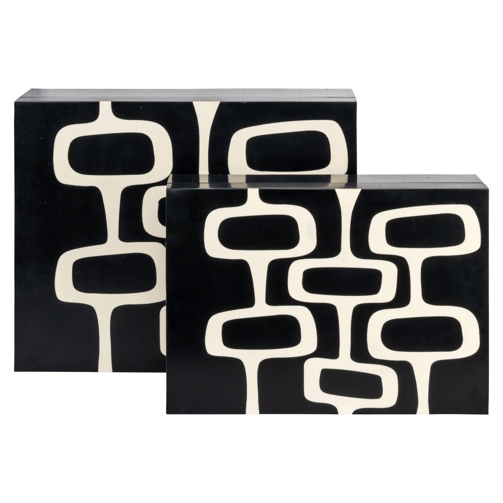 Boîte de rangement Lux black/white (Set of 2)