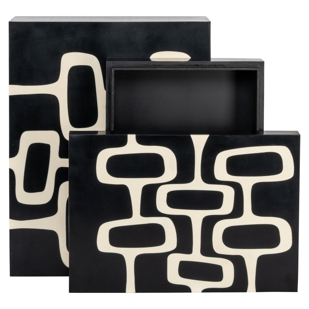 Boîte de rangement Lux black/white (Set of 2)