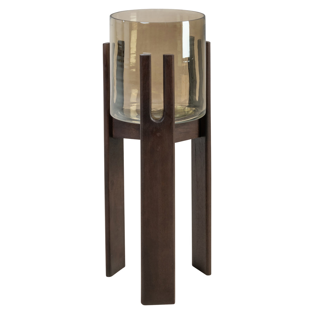 Lampe ouragan Paige walnut small