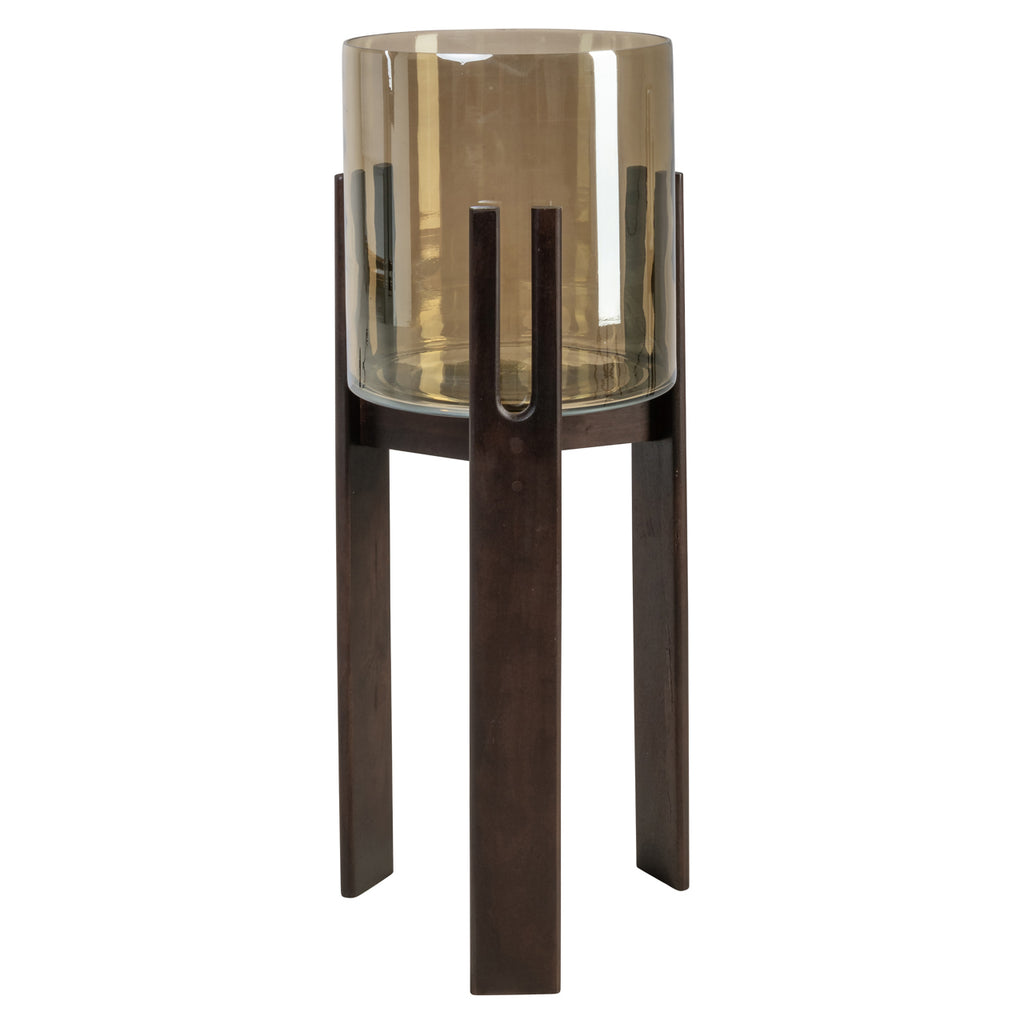 Lampe ouragan Reese walnut large