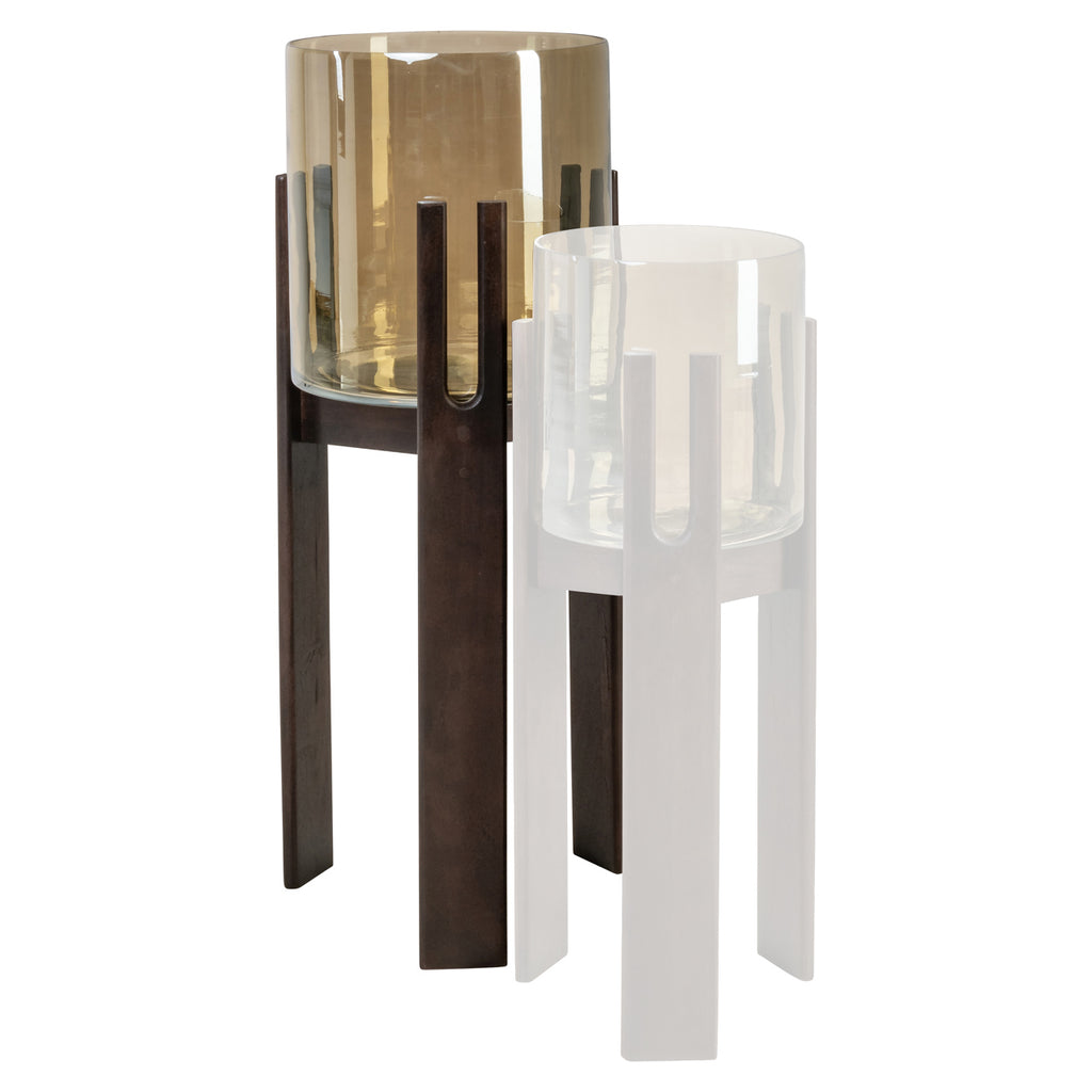 Lampe ouragan Reese walnut large