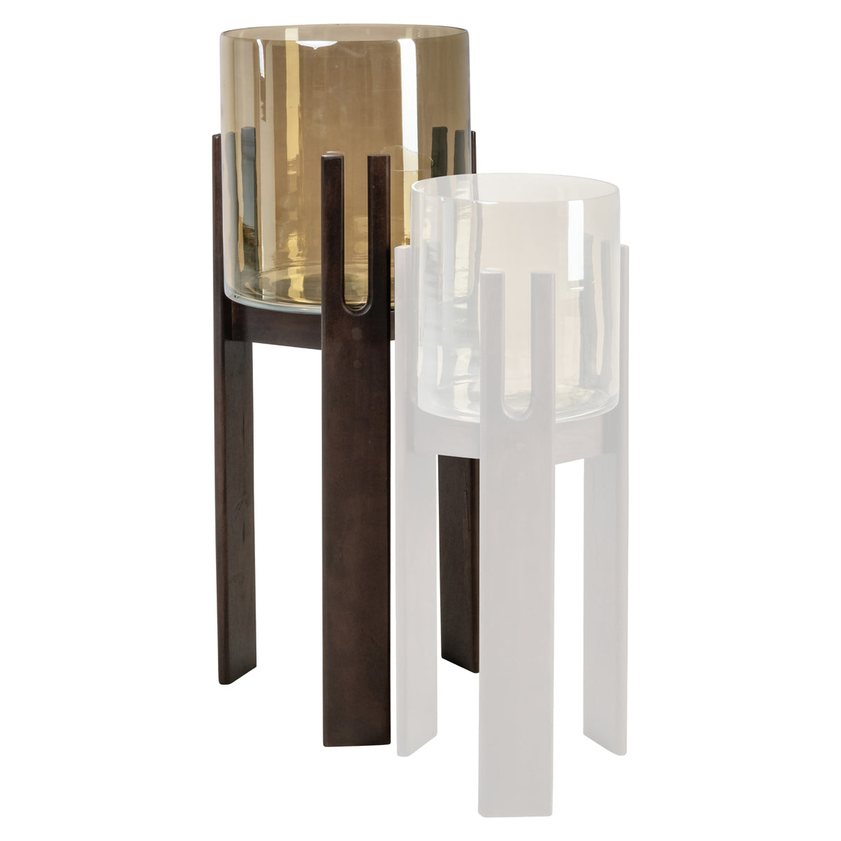 Lampe ouragan Reese walnut large