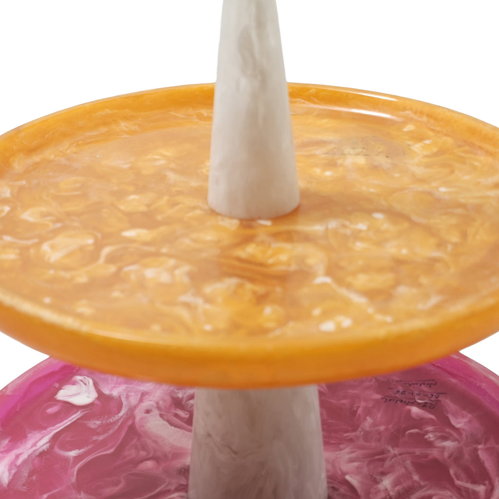 Plateau à gâteau Posy pink/orange