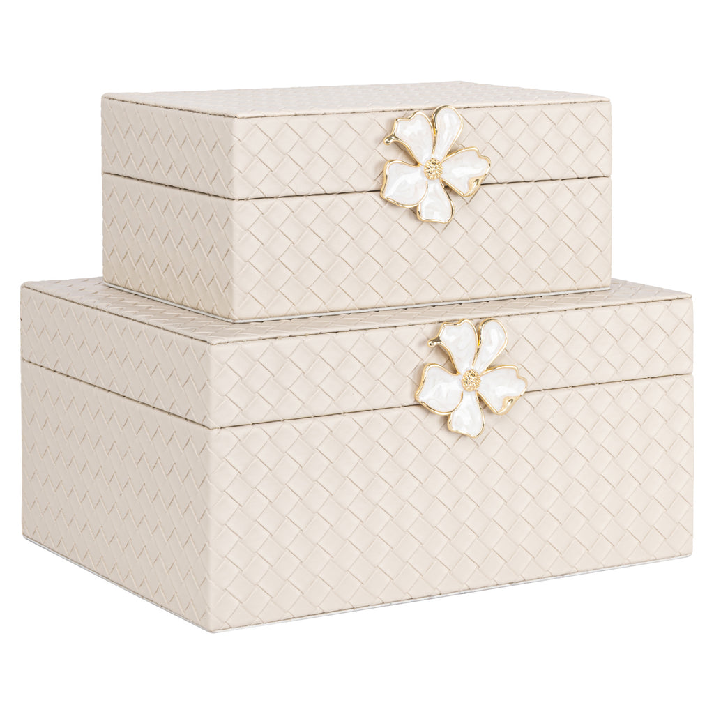 Boîte de rangement Lillie ivory small