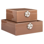Boîte de rangement Floral brown large
