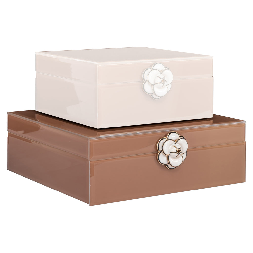 Boîte de rangement Floral brown large