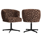Chaise de salle à manger Dinan brown labyrinth fire retardant - swivel