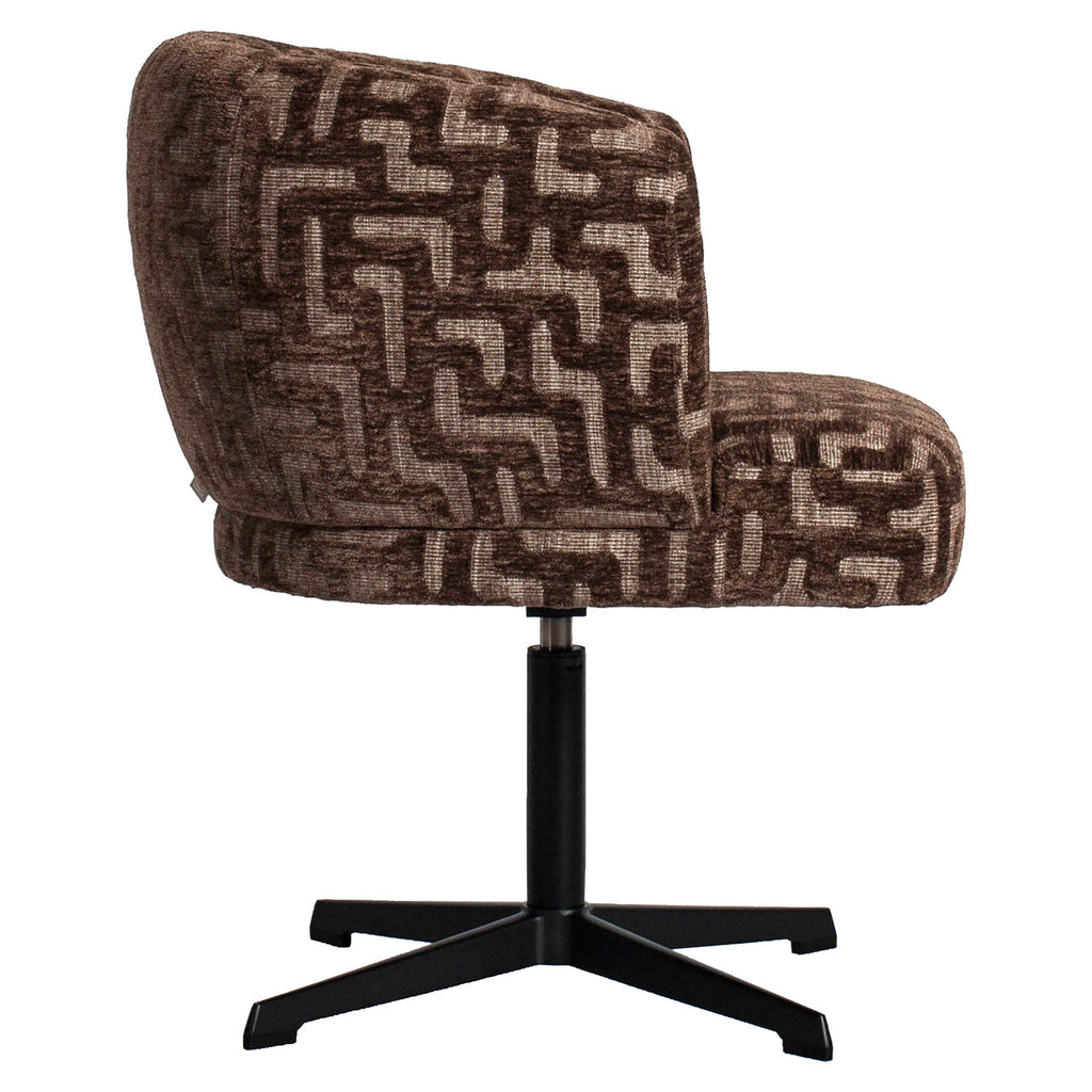 Chaise de salle à manger Dinan brown labyrinth fire retardant - swivel