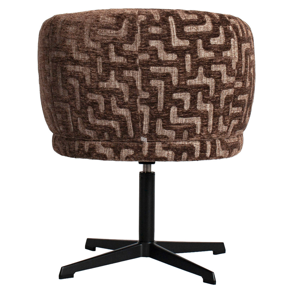 Chaise de salle à manger Dinan brown labyrinth fire retardant - swivel
