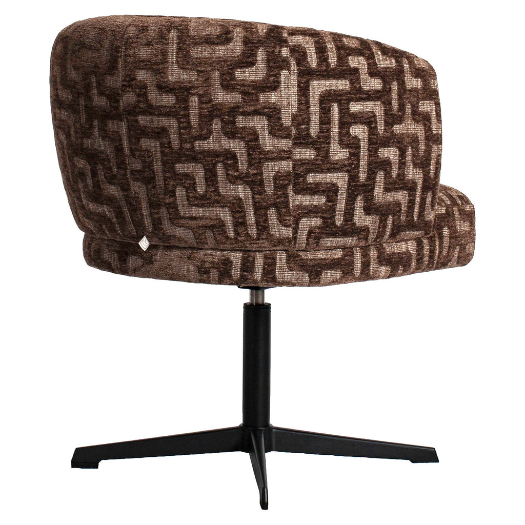 Chaise de salle à manger Dinan brown labyrinth fire retardant - swivel