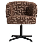 Chaise de salle à manger Dinan brown labyrinth fire retardant - swivel