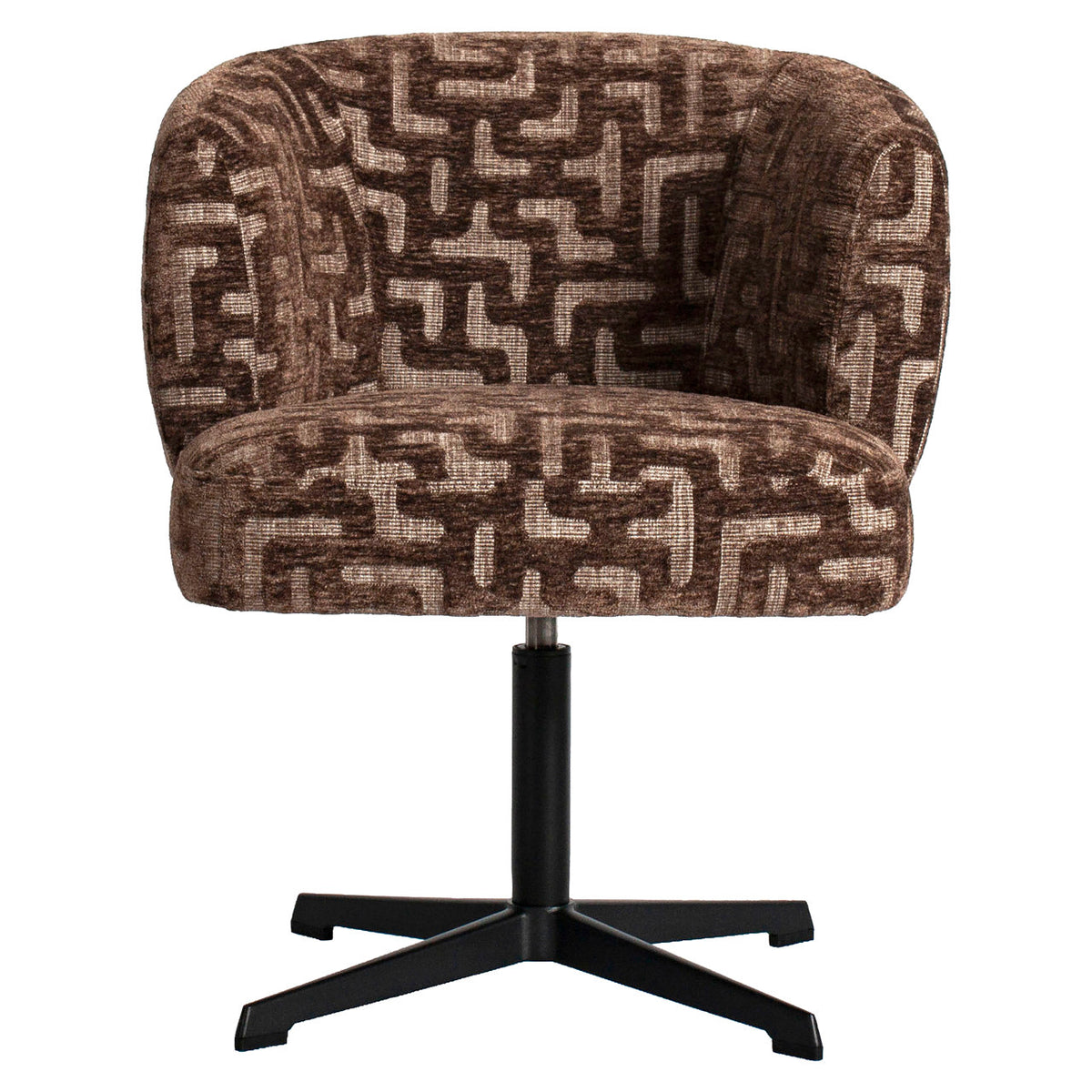 Chaise de salle à manger Dinan brown labyrinth fire retardant - swivel