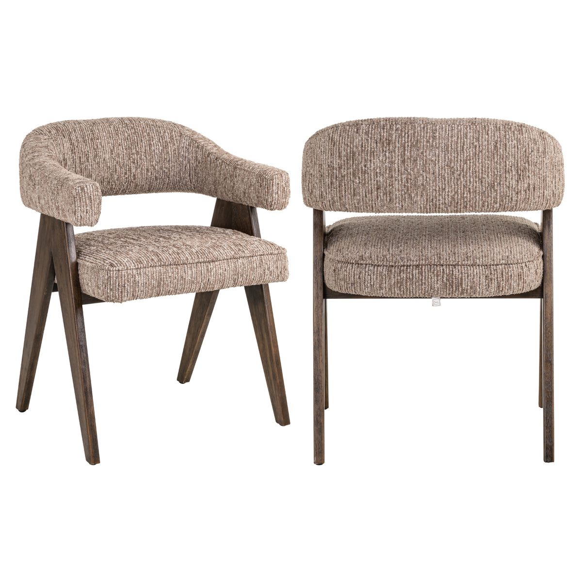 Chaise de salle à manger Mori mocca linear fire retardant
