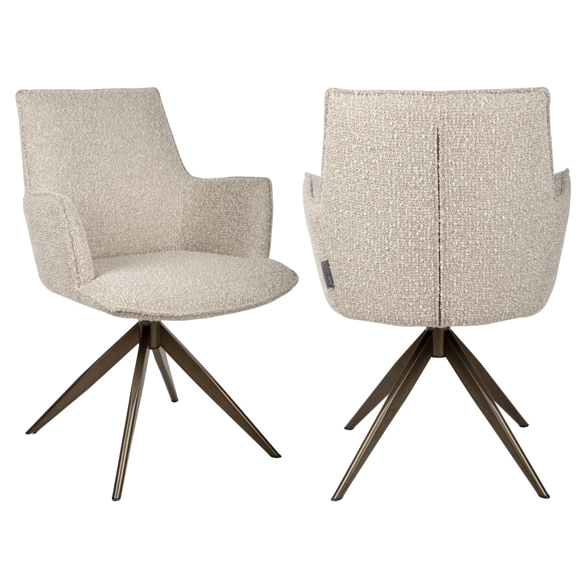 Chaise de salle à manger Dakota natural chunky swivel with arm