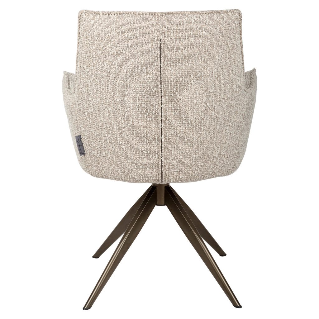 Chaise de salle à manger Dakota natural chunky swivel with arm