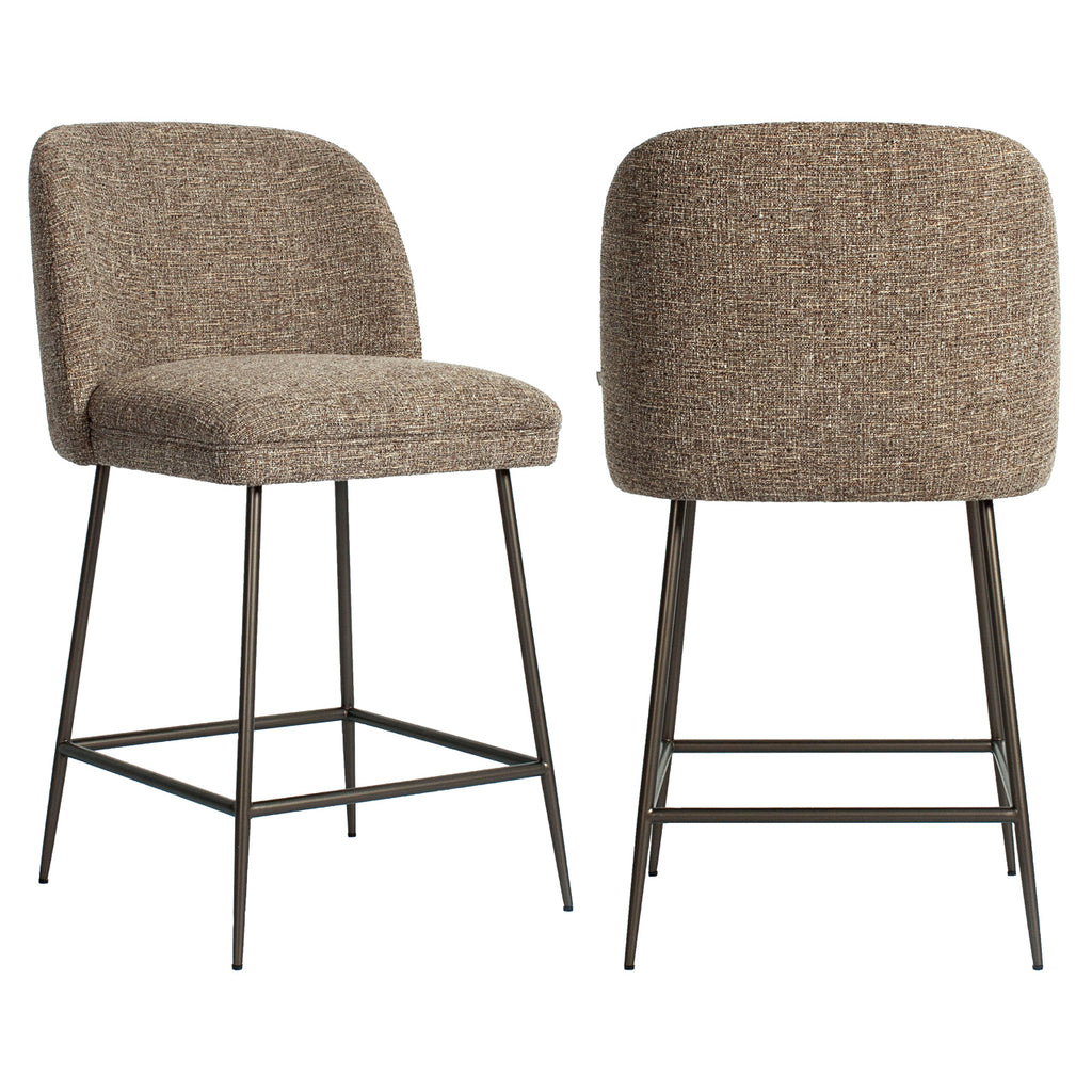 Tabouret de comptoir Pullitzer brown tweed