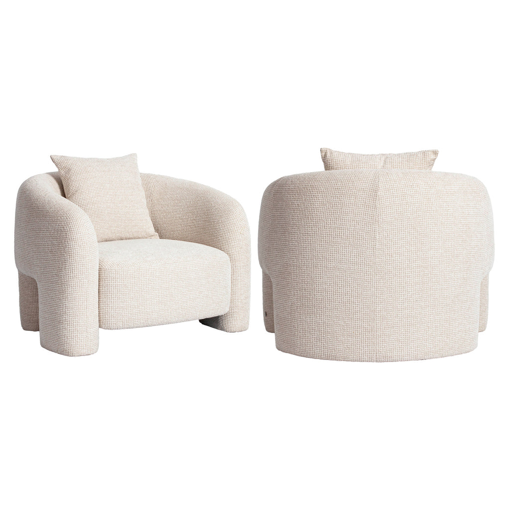 Fauteuil lounge Tuscany beige blockweave