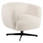 Fauteuil lounge Estelle beige blockweave swivel