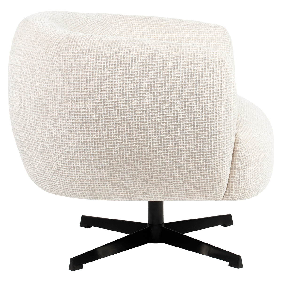 Fauteuil lounge Estelle beige blockweave swivel