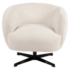 Fauteuil lounge Estelle beige blockweave swivel