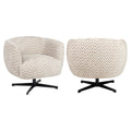 Fauteuil lounge Estelle sand chevron swivel