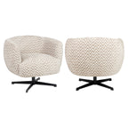 Fauteuil lounge Estelle sand chevron swivel