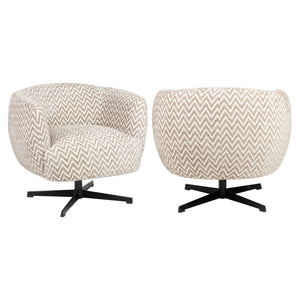 Fauteuil lounge Estelle sand chevron swivel