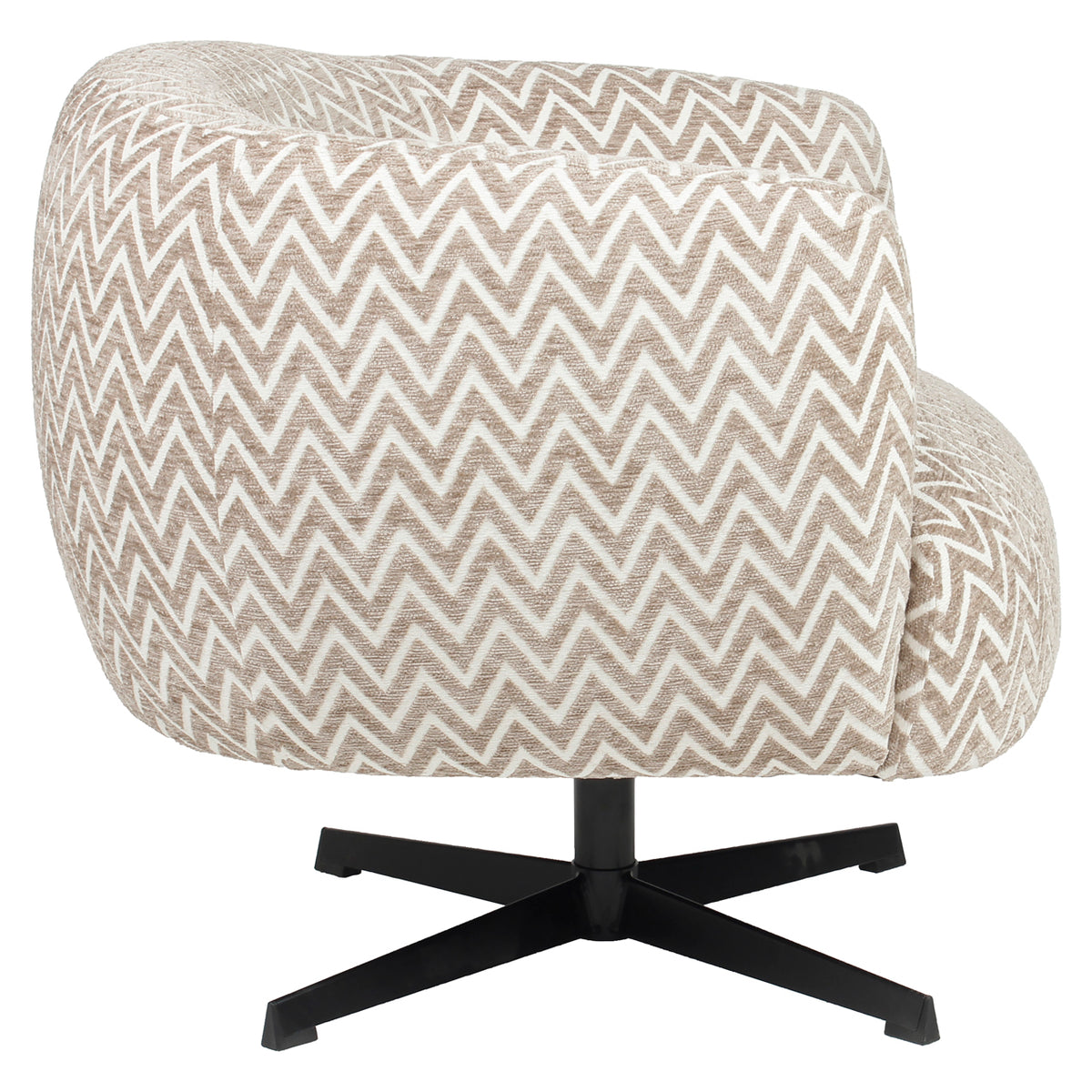 Fauteuil lounge Estelle sand chevron swivel