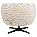 Fauteuil lounge Estelle sand chevron swivel