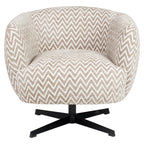 Fauteuil lounge Estelle sand chevron swivel