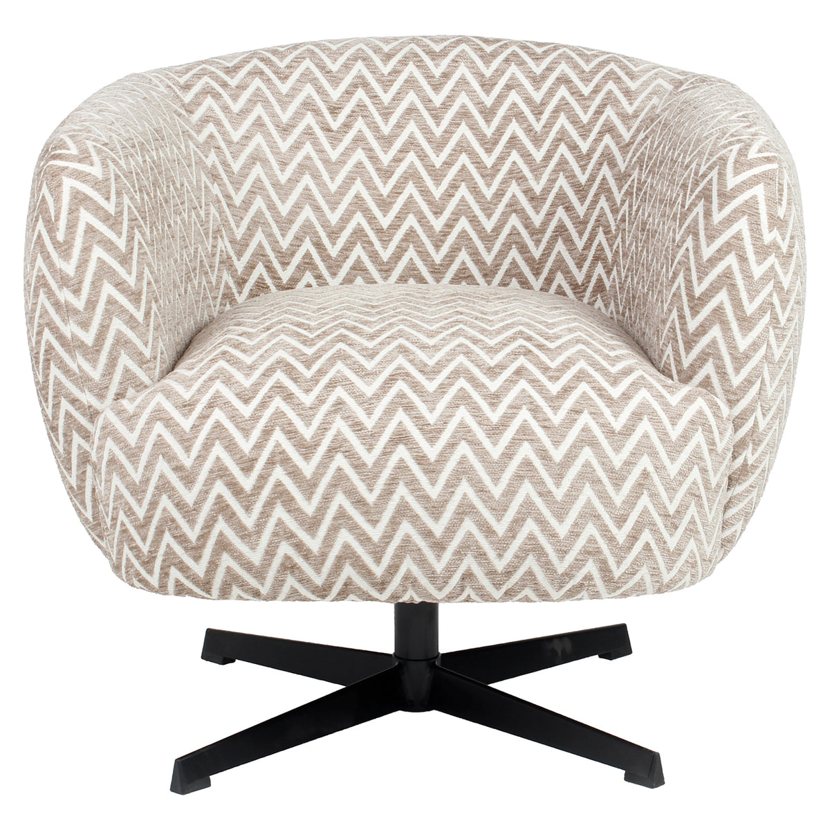 Fauteuil lounge Estelle sand chevron swivel