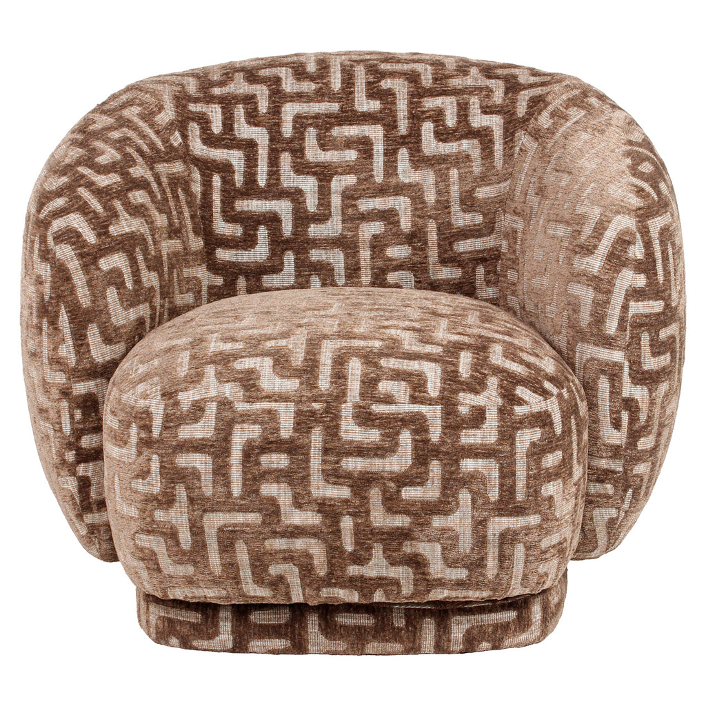Fauteuil lounge Negreslo brown labyrinth swivel